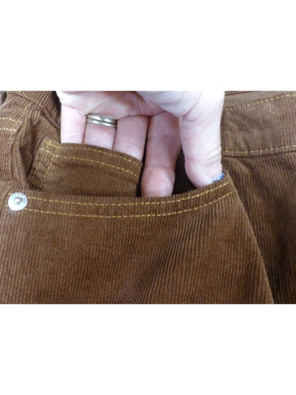 Gap Womens High Rise Vintage Slim Corduroy Pants 10/30 R Brown Stretch New With - Picture 7 of 11